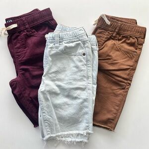 GAP Kids Denim Shorts - Maroon, Light Blue, Brown
